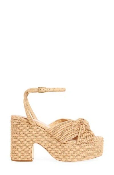 Loeffler Randall Raffia Knotted Chunky Platform Sandals In Natural