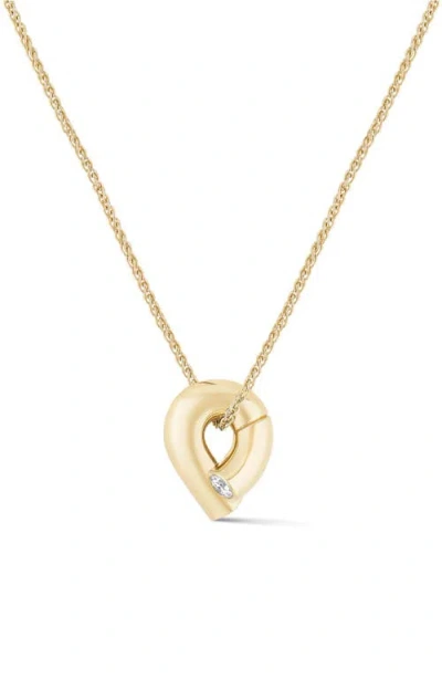 Tabayer Oera Diamond Bezel Pendant Necklace In Yellow Gold