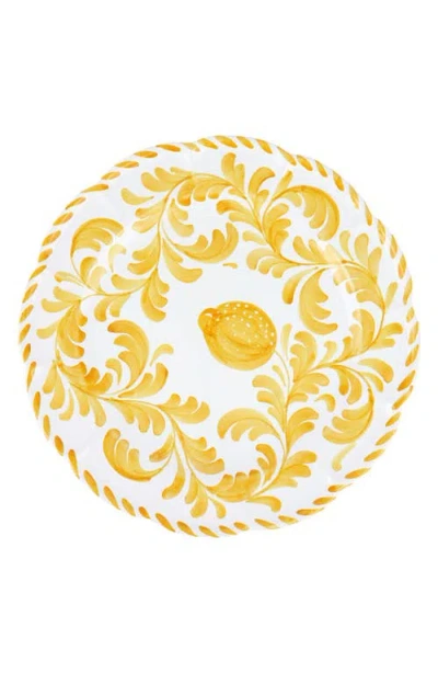 Vietri Arezzo Yellow Round Platter In Yellow