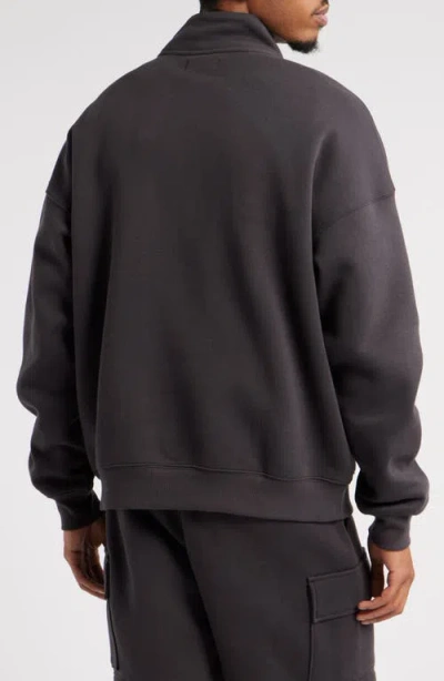 Bp. Cotton Blend Fleece Quarter Zip Pullover In Black Faded