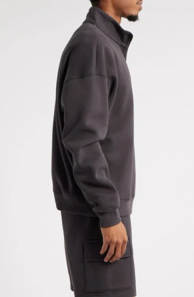 Bp. Cotton Blend Fleece Quarter Zip Pullover In Black Faded