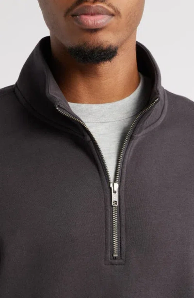 Bp. Cotton Blend Fleece Quarter Zip Pullover In Black Faded