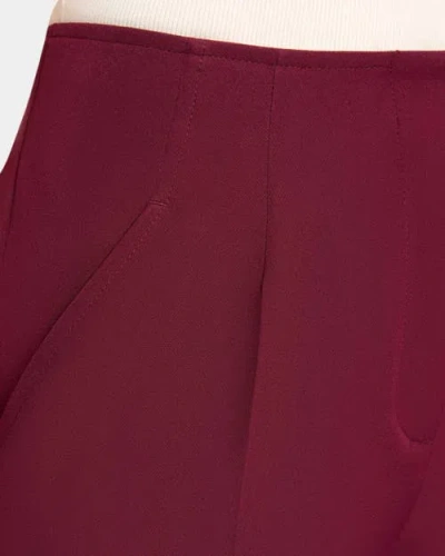 Santorelli Della Staight Leg Pants With Slanted Pockets In Fluid Techno Crepe In Cherry Cola