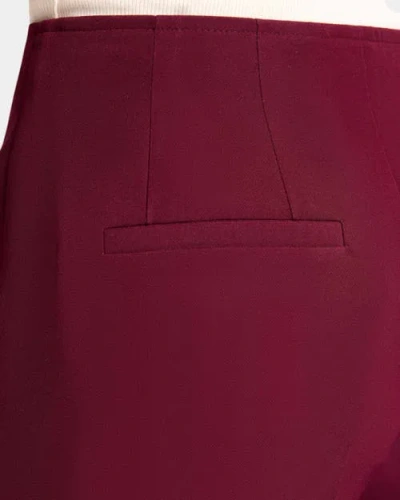 Santorelli Della Staight Leg Pants With Slanted Pockets In Fluid Techno Crepe In Cherry Cola
