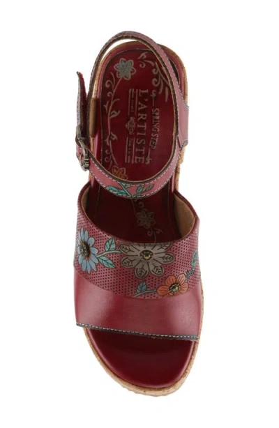 L'artiste By Spring Step Halena Platform Sandal In Red Multi