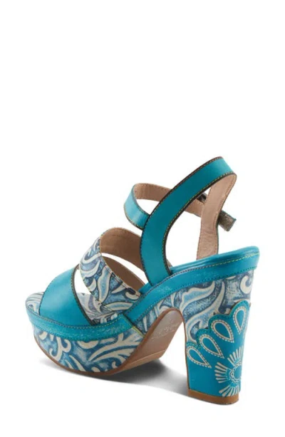 L'artiste By Spring Step Hotstrut Platform Sandal In Turquoise Multi
