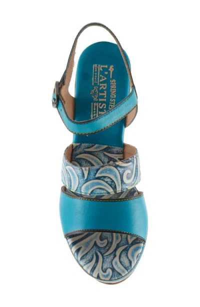 L'artiste By Spring Step Hotstrut Platform Sandal In Turquoise Multi