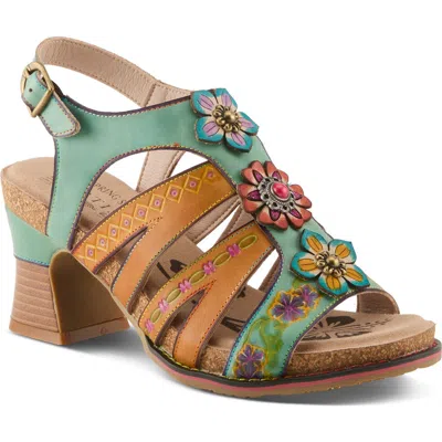 L'artiste By Spring Step Galfriday Sandal In Mint Green Multi