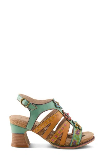 L'artiste By Spring Step Galfriday Sandal In Mint Green Multi