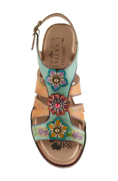 L'artiste By Spring Step Galfriday Sandal In Mint Green Multi