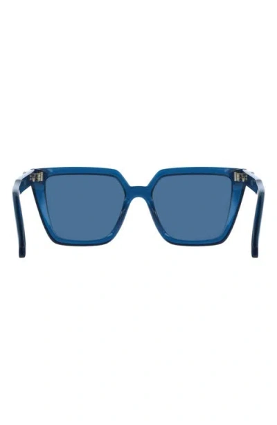 Ferragamo 54mm Modified Rectangular Sunglasses In Transparent Blue