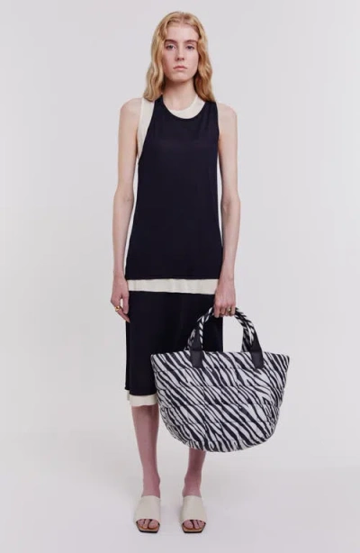 Veecollective Medium Porter Zebra Print Quilted Tote In Zebra
