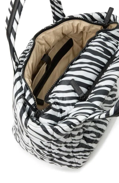 Veecollective Medium Porter Zebra Print Quilted Tote In Zebra