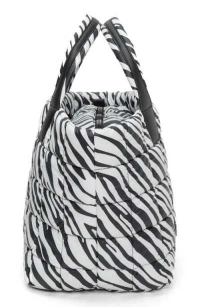 Veecollective Medium Porter Zebra Print Quilted Tote In Zebra