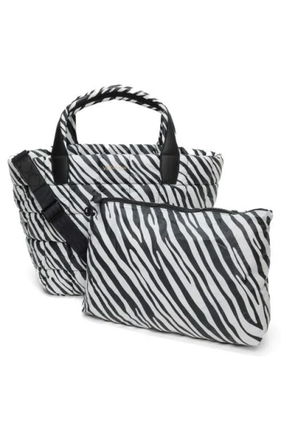 Veecollective Medium Porter Zebra Print Quilted Tote In Zebra