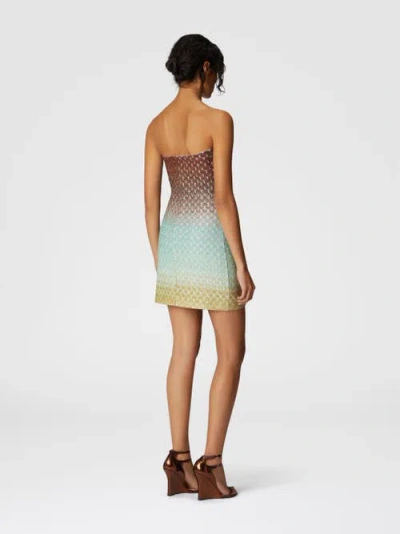 Missoni Multicolor Off-shoulder Mini Dress With All-over Lamé Motif In Multicoloured