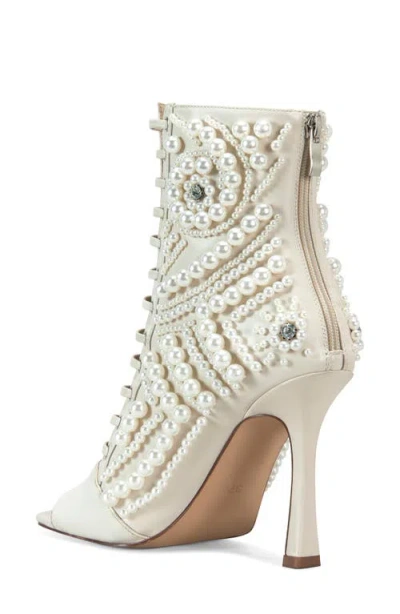 Azalea Wang Chipper Peep Toe Bootie In Bone