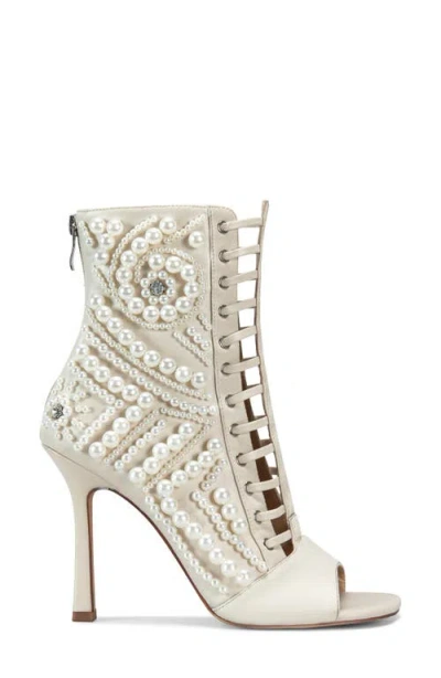 Azalea Wang Chipper Peep Toe Bootie In Bone
