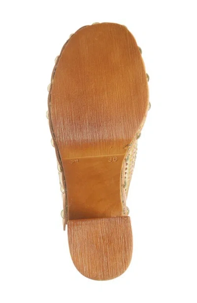 Chocolat Blu Melody Block Heel Clog In Multi Raffia