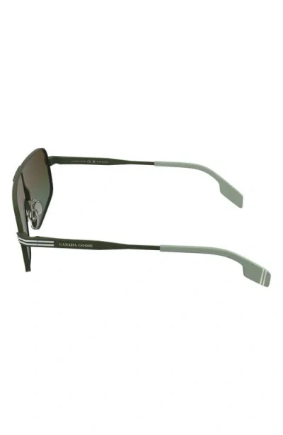 Canada Goose 58mm Gradient Modified Rectangular Shield Sunglasses In Matte Khaki