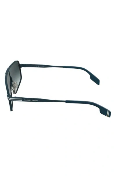 Canada Goose 58mm Gradient Modified Rectangular Shield Sunglasses In Matte Blue
