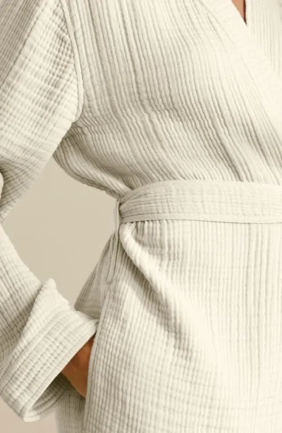 Boll & Branch Dream Rib Organic Cotton Robe In White