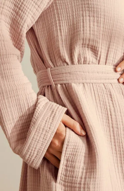 Boll & Branch Dream Rib Organic Cotton Robe In Pink