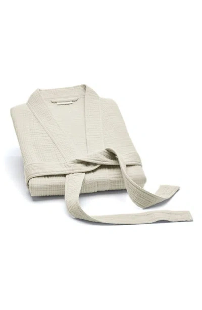 Boll & Branch Dream Rib Organic Cotton Robe In White