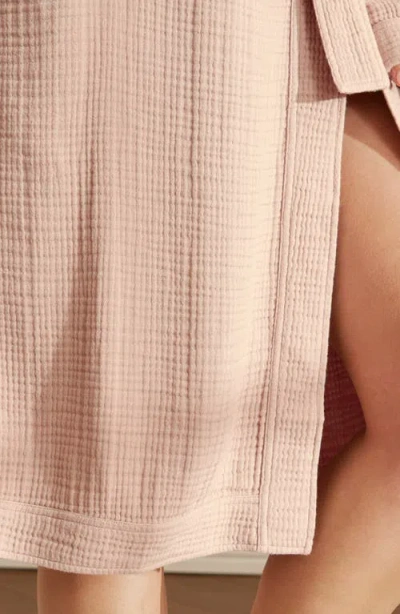 Boll & Branch Dream Rib Organic Cotton Robe In Pink
