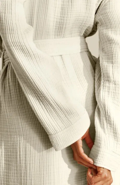 Boll & Branch Dream Rib Organic Cotton Robe In White