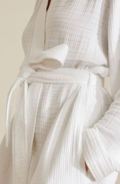 Boll & Branch Dream Rib Organic Cotton Robe In White