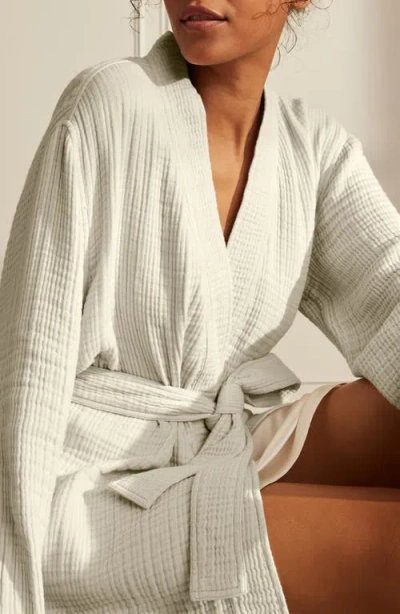 Boll & Branch Dream Rib Organic Cotton Robe In White