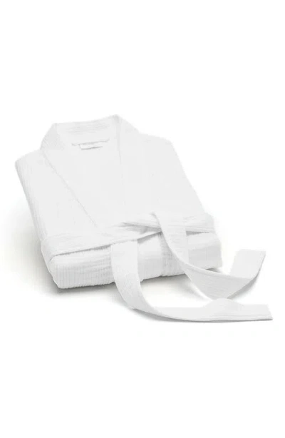 Boll & Branch Dream Rib Organic Cotton Robe In White