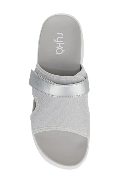 Ryka Rykä Brilliant Slide Sandal In Oyster Grey