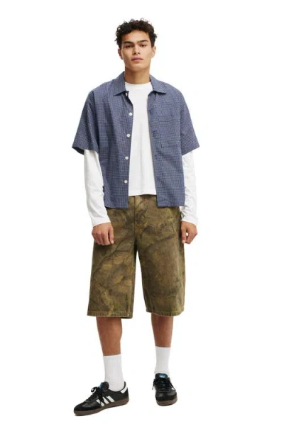 Cotton On Super Baggy Jort In Tree Camo