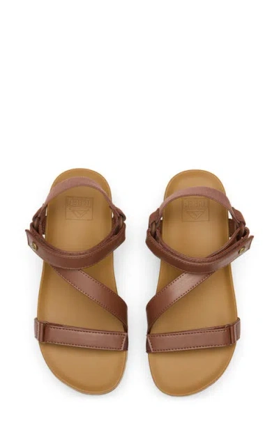 Reef Cushion Tide Higher Ankle Strap Platform Wedge Sandal In Cocoa Cork