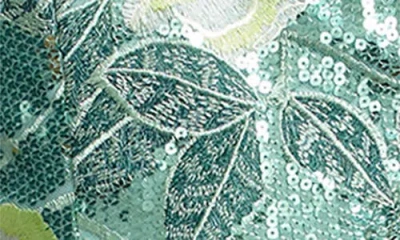 Dress The Population Oaklyn Embroidered & Sequin Embellished Minidress In Sage Multi