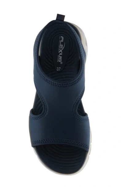 Flexus By Spring Step Guzman Ankle Strap Platform Wedge Sandal In Navy