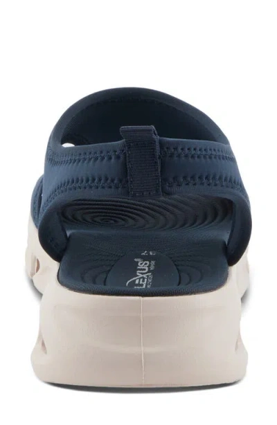 Flexus By Spring Step Guzman Ankle Strap Platform Wedge Sandal In Navy