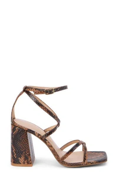 Coconuts By Matisse Abba Block Heel Sandal In Brown Snake Print