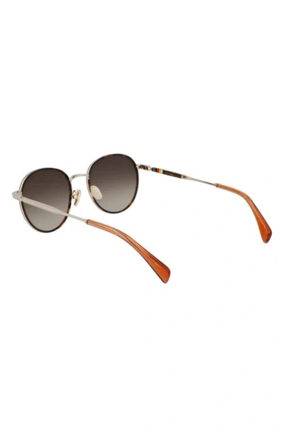 Paul Smith Mabley 53mm Gradient Round Sunglasses In 709 Light Gold/havana
