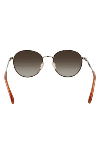 Paul Smith Mabley 53mm Gradient Round Sunglasses In 709 Light Gold/havana