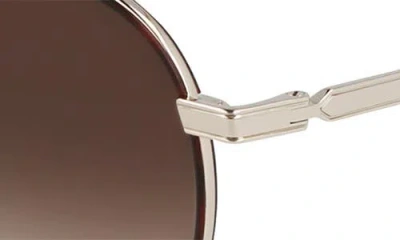 Paul Smith Mabley 53mm Gradient Round Sunglasses In 709 Light Gold/havana