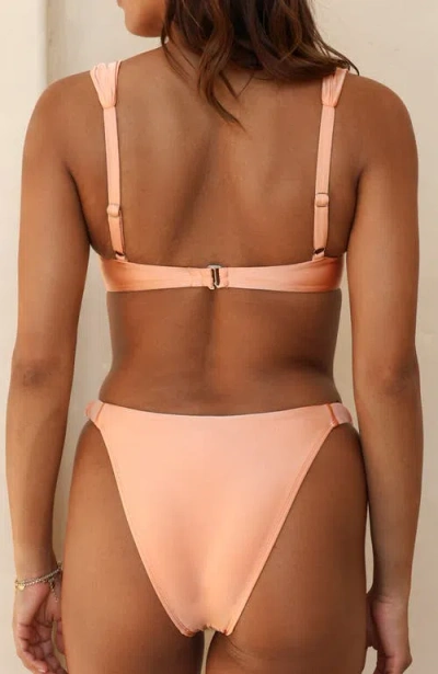 Dippin Daisys Belle Side Scrunch Bikini Bottom In Peach Nectar
