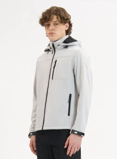 Point Zero Softshell Dewspo Bonded Mesh Jacket In Gray