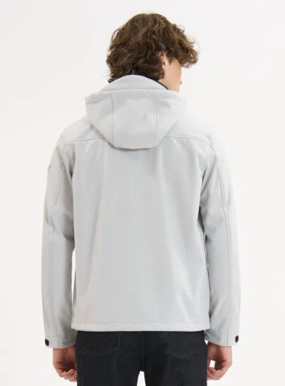 Point Zero Softshell Dewspo Bonded Mesh Jacket In Gray