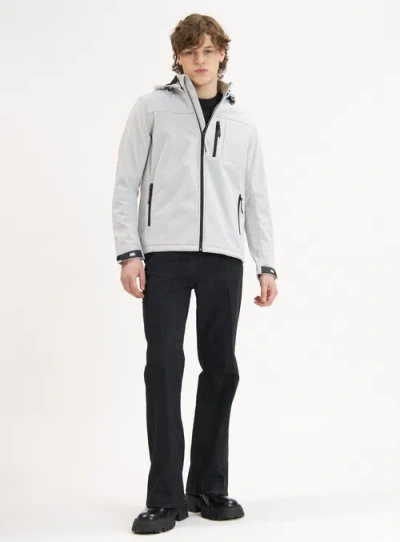Point Zero Softshell Dewspo Bonded Mesh Jacket In Gray