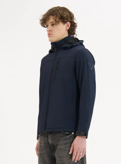 Point Zero Softshell Dewspo Bonded Mesh Jacket In Navy