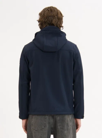 Point Zero Softshell Dewspo Bonded Mesh Jacket In Navy
