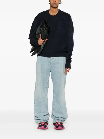 Prototypes Fein Gestrickter Pullover In Blau